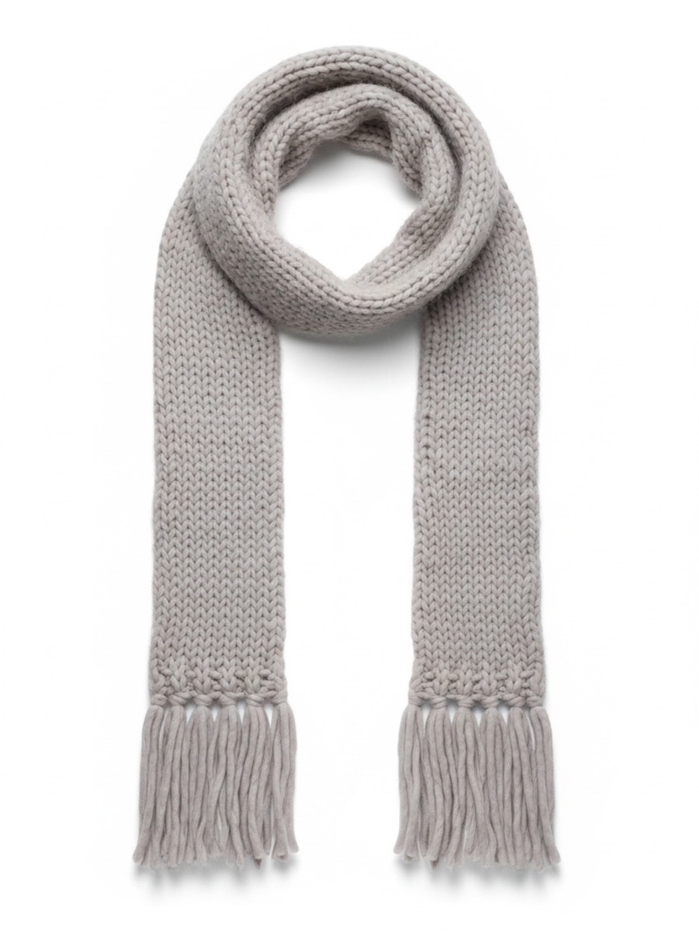 NWT Lemon  Brand Cream Chunky Knit Fringe Scarf. Greige in colour. Very soft 😊